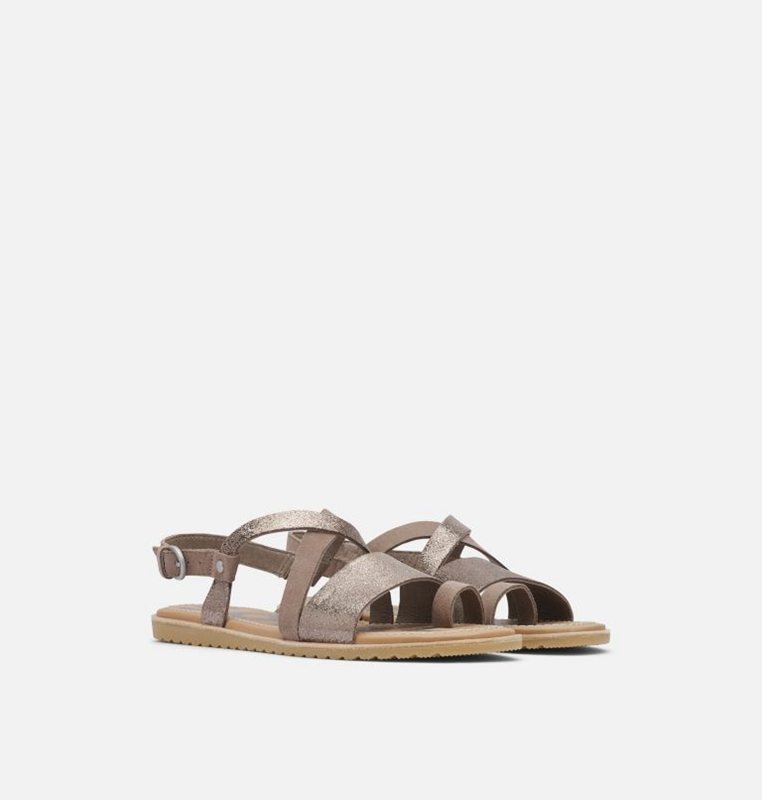 Sorel Dam Sandaler Brun - Ella™ Criss Cross Flat - HMX-870931